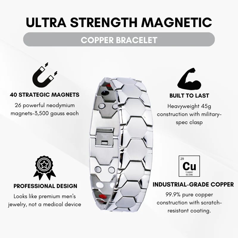 MagnaCalm Copper Magnet Wellness Bracelet – For Men